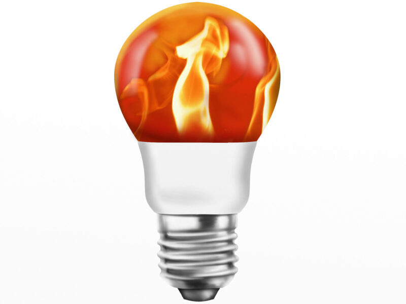 LED bulb under fire