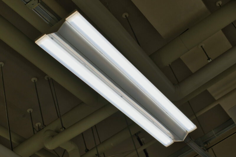 fluorescent tubes in ceiling luminaire