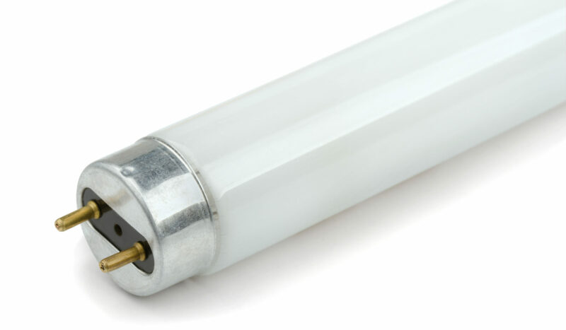 close-up of fluorescent light tube
