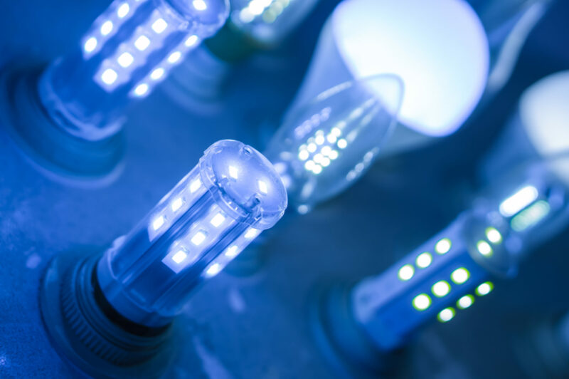 LEDs emitting blue light