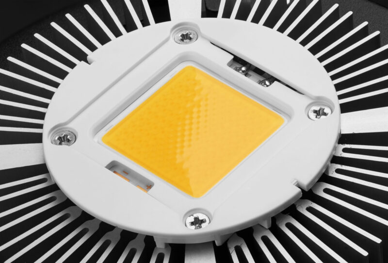 LED chip mounted on heat sink