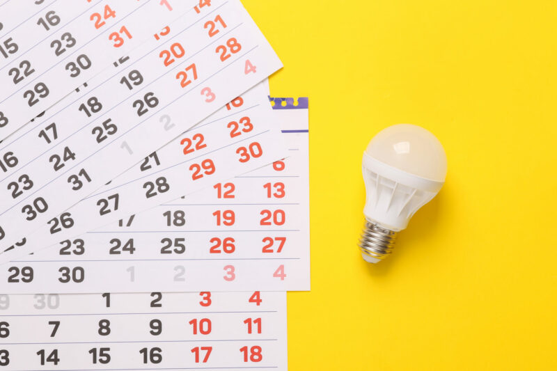 LED bulb with a calendar