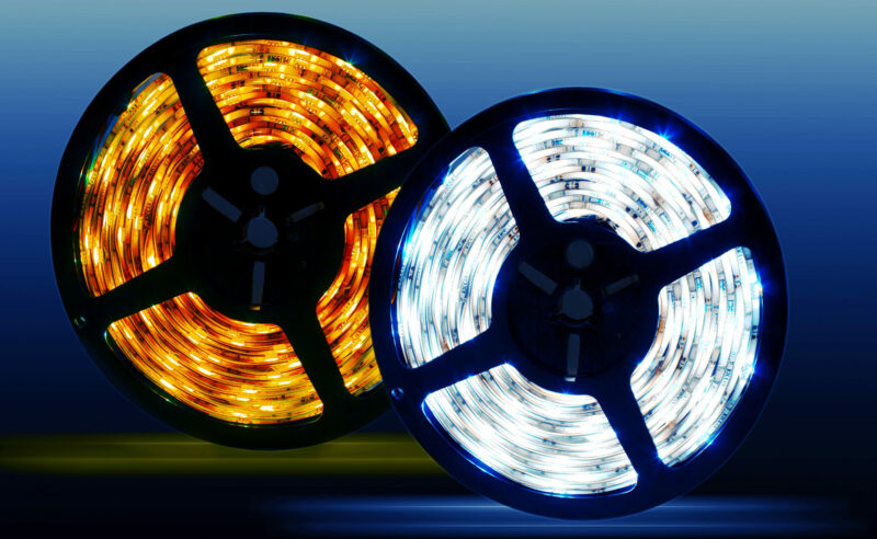 two LED strip reels for TV installation