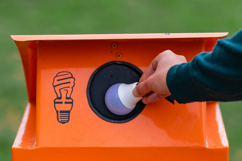 light bulb recycling collection box