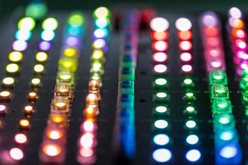 different modern LED shapes and colors
